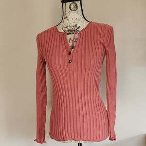 Sundance Rose Long Sleeve Ribbed Top